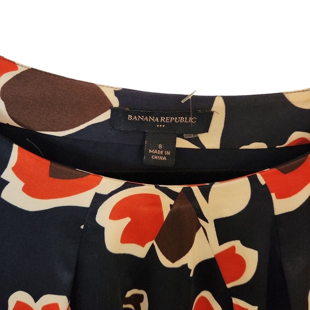 Banana Republic Sz 8 Print Career Office Dress nany orange print - Picture 2 of 3